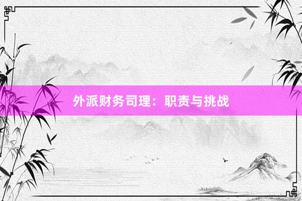 外派财务司理：职责与挑战